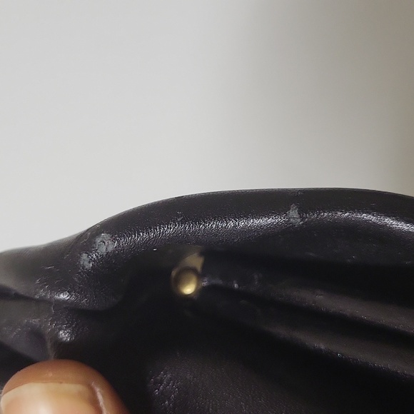 VINTAGE Foldable black Leather Clutch - Picture 15 of 16
